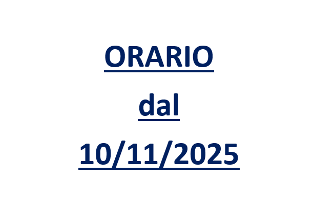 Orari delle lezioni dal 10/11/2025